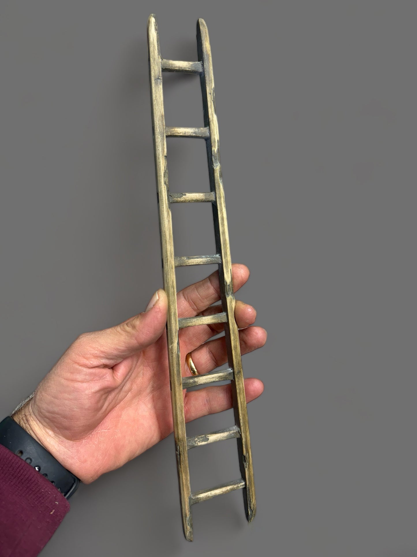 Wooden ladder.